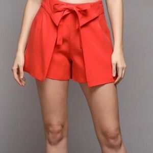 DO+BE orange Shorts with Tie Detail